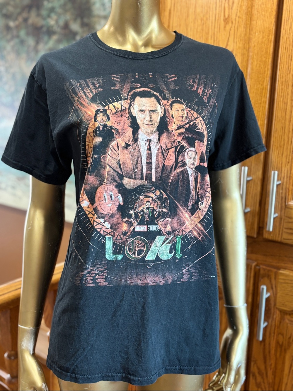 Universal Loki Graphic Tee - Black with Teal Accents